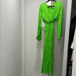FARM Rio Vibrant Green Long Sleeve Dress